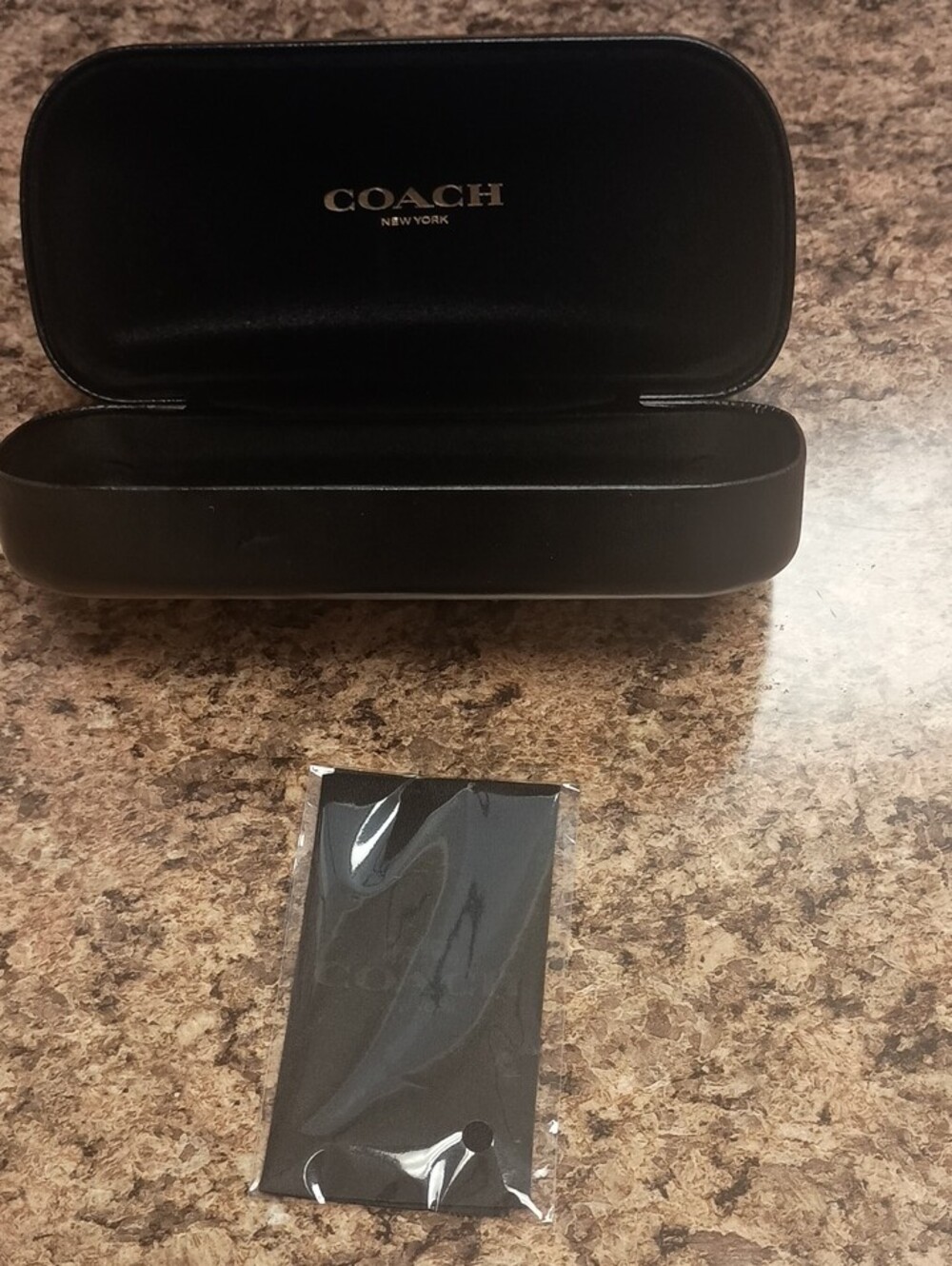 Coach Black Hard Sunglasses Case with Cleaning Cloth - Picture 2 of 2